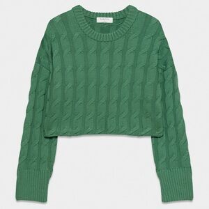 Green Cable Knit Sweater
